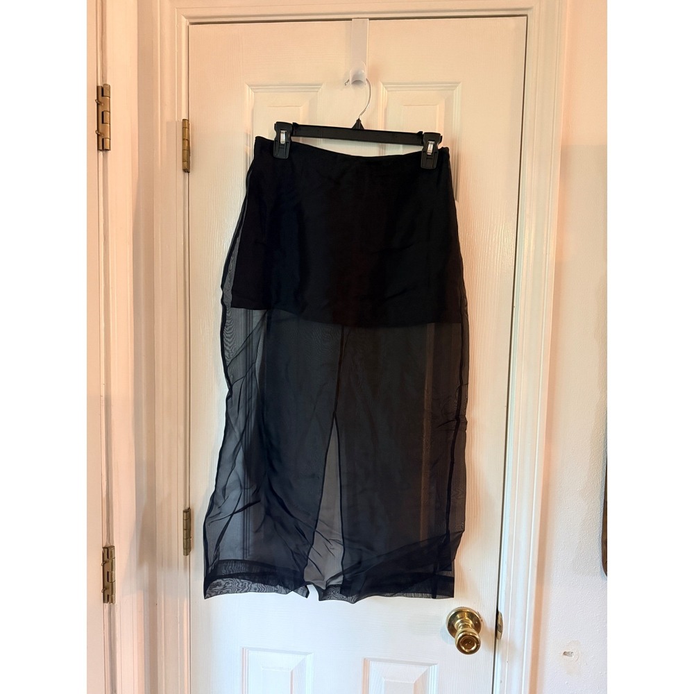 Frame The Silk Organza Skirt Black Sheer Maxi Layered Mini WS25WSK002 Size 8 NWT - Picture 2 of 4